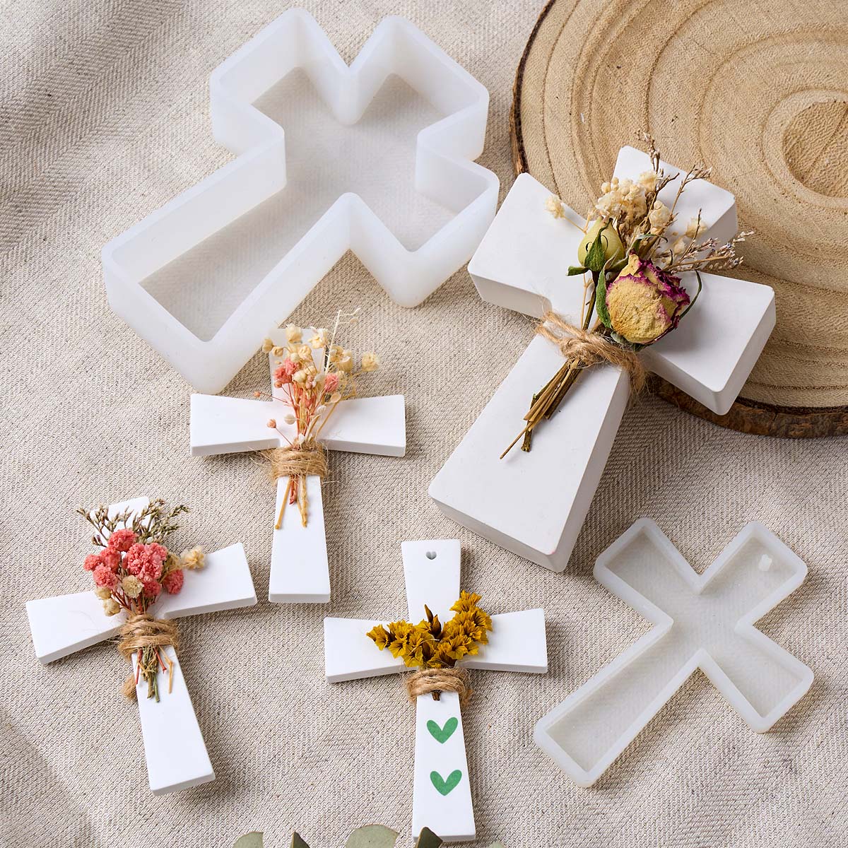Resin Craft Material - Cross Silicone Candle Mold DIY Christmas