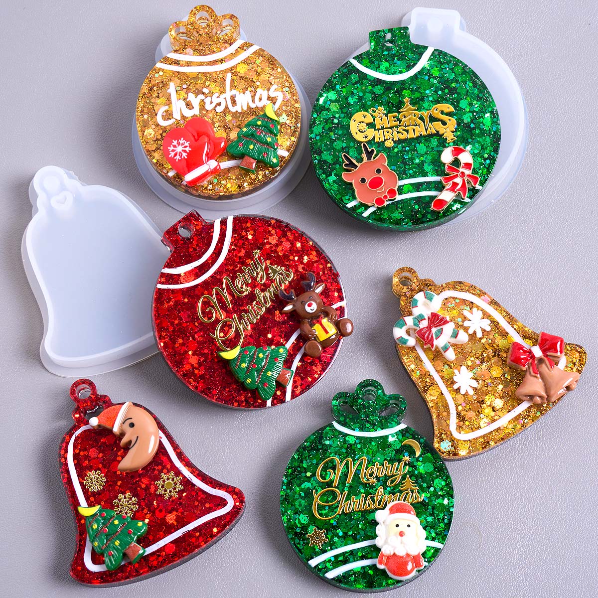 Resin Craft Material - Xmas Tag Pendant Silicone Mold DIY