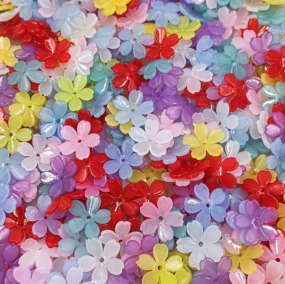 Flower Preservation Resin - 20pcs Resin Sakura Flower Bead 5