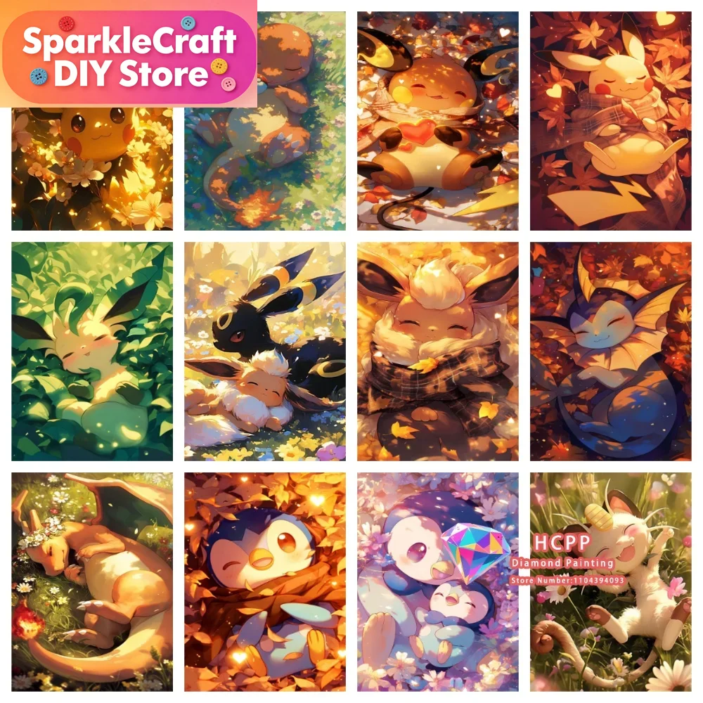 Resin Craft Kit - 1pc frameless Cartoon Pokemon Pikachu Charizard