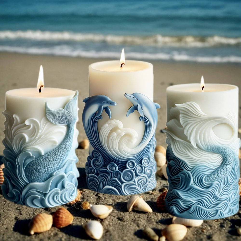 Ocean Theme Silicone Candle Mo - đánh giá và giá Resin Ocean Wave Mold