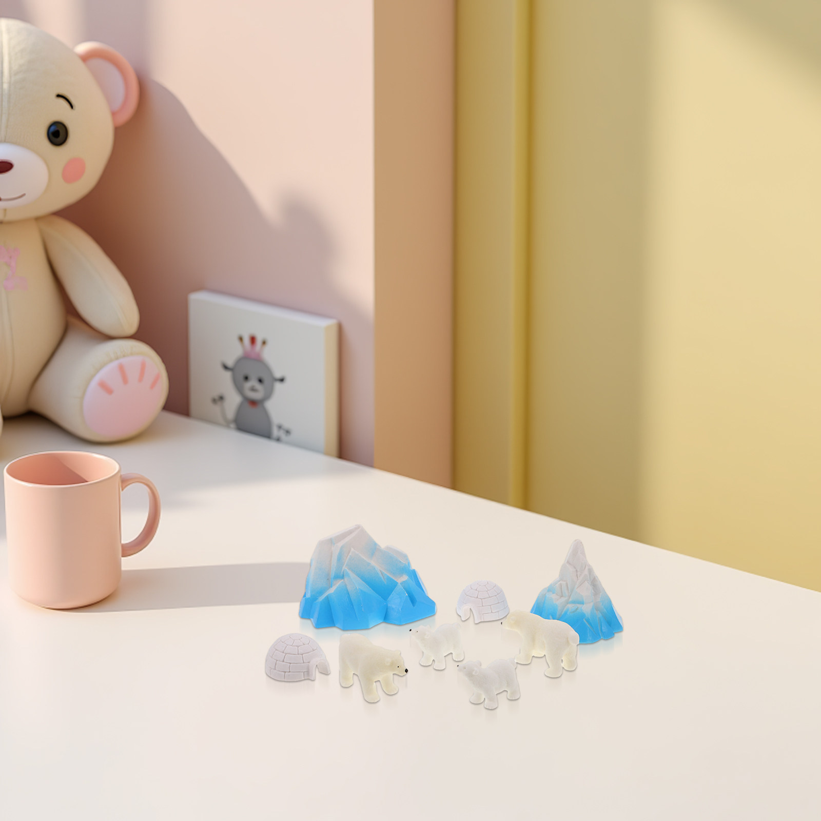 8Pcs Mini Resin Polar Bears Ar - đánh giá và giá Resin Crafts