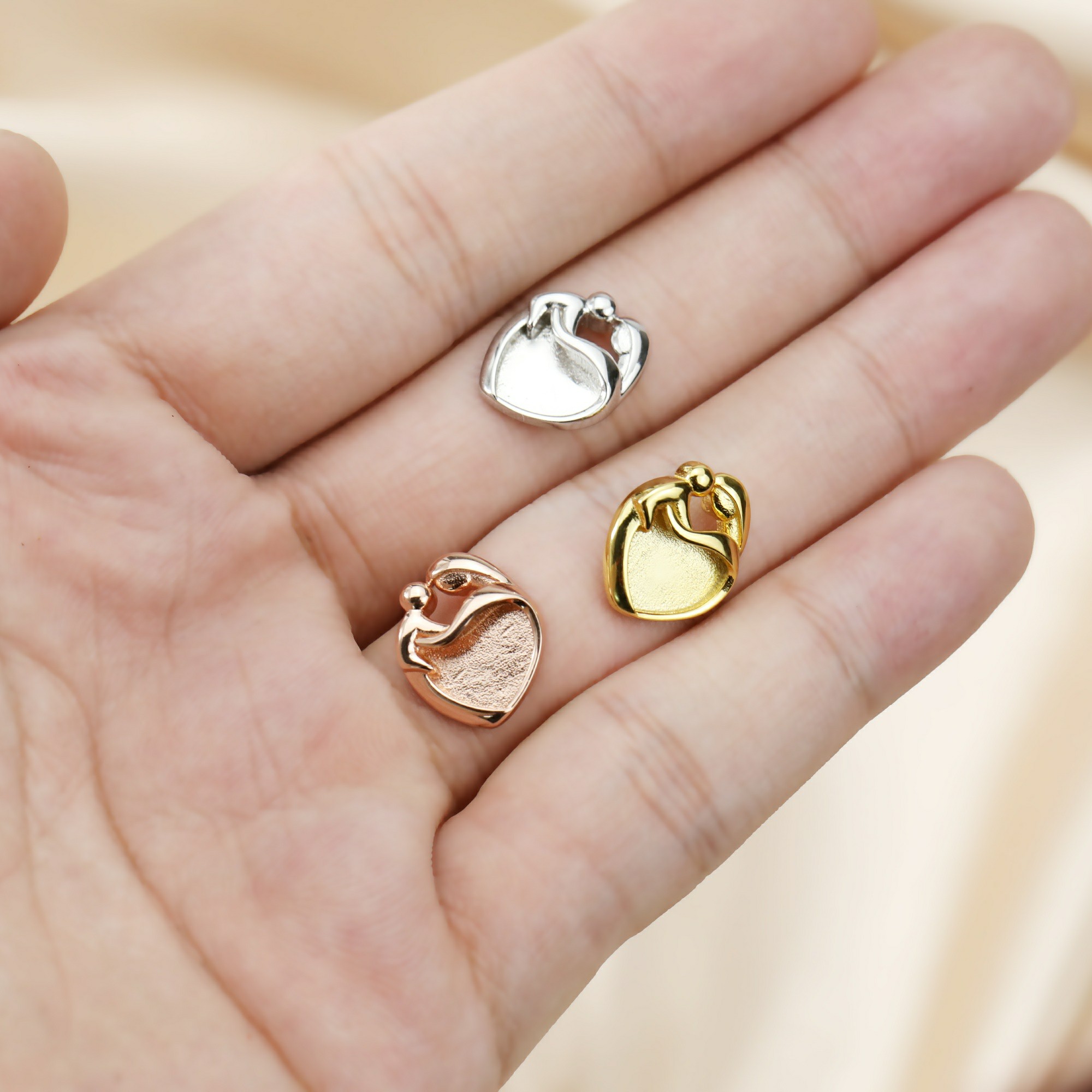 9MM Heart Bezel Settings Mothe - đánh giá và giá Bezels Set Pendant
