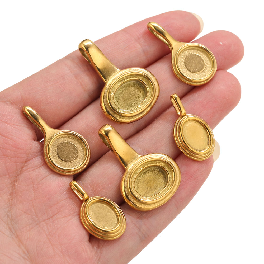 5pcs Stainless Steel Round Ova - đánh giá và giá Resin Crafts