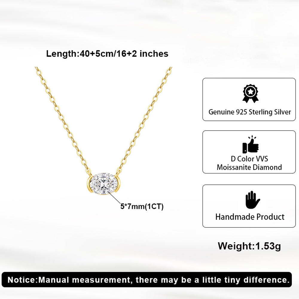 1CT Oval Cut Moissanite Pendan - đánh giá và giá Bezels Set Pendant
