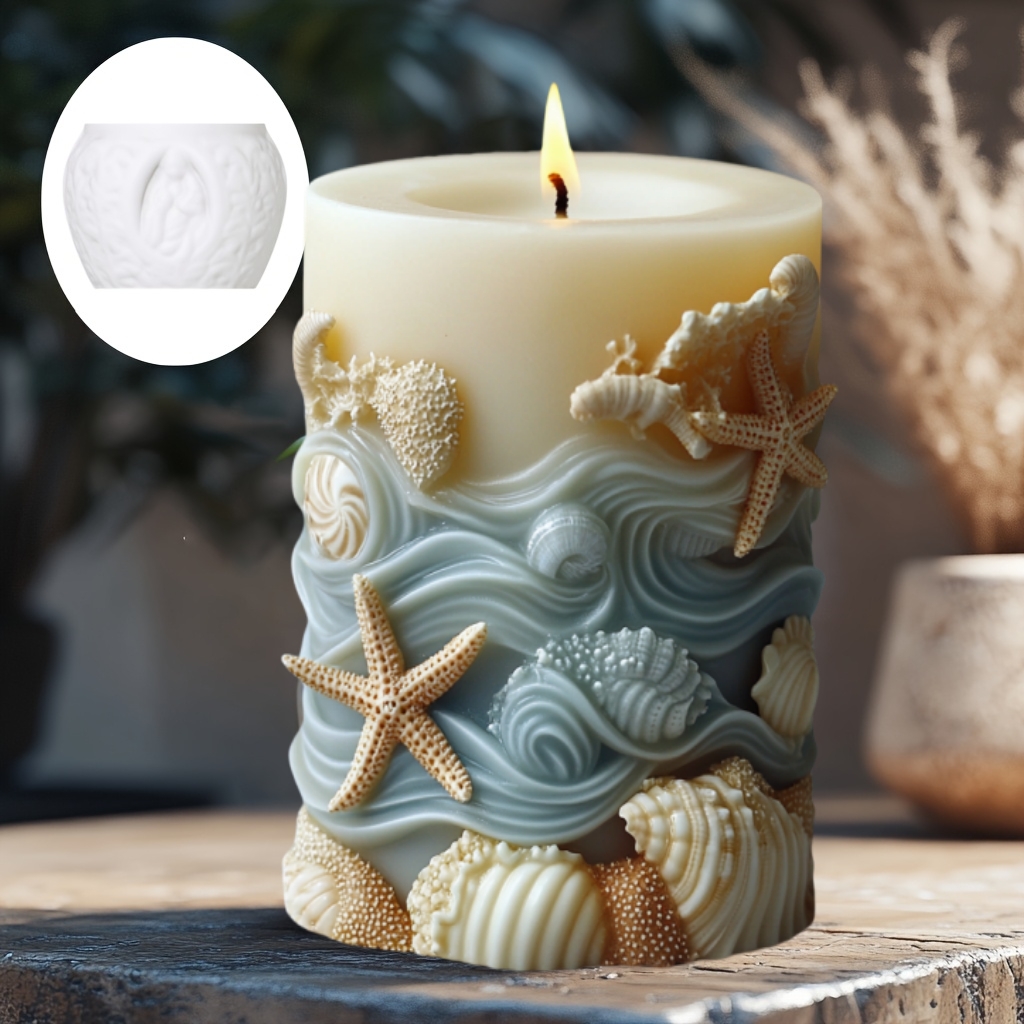 DIY Ocean style relief cylindr - đánh giá và giá Resin Ocean Wave Mold