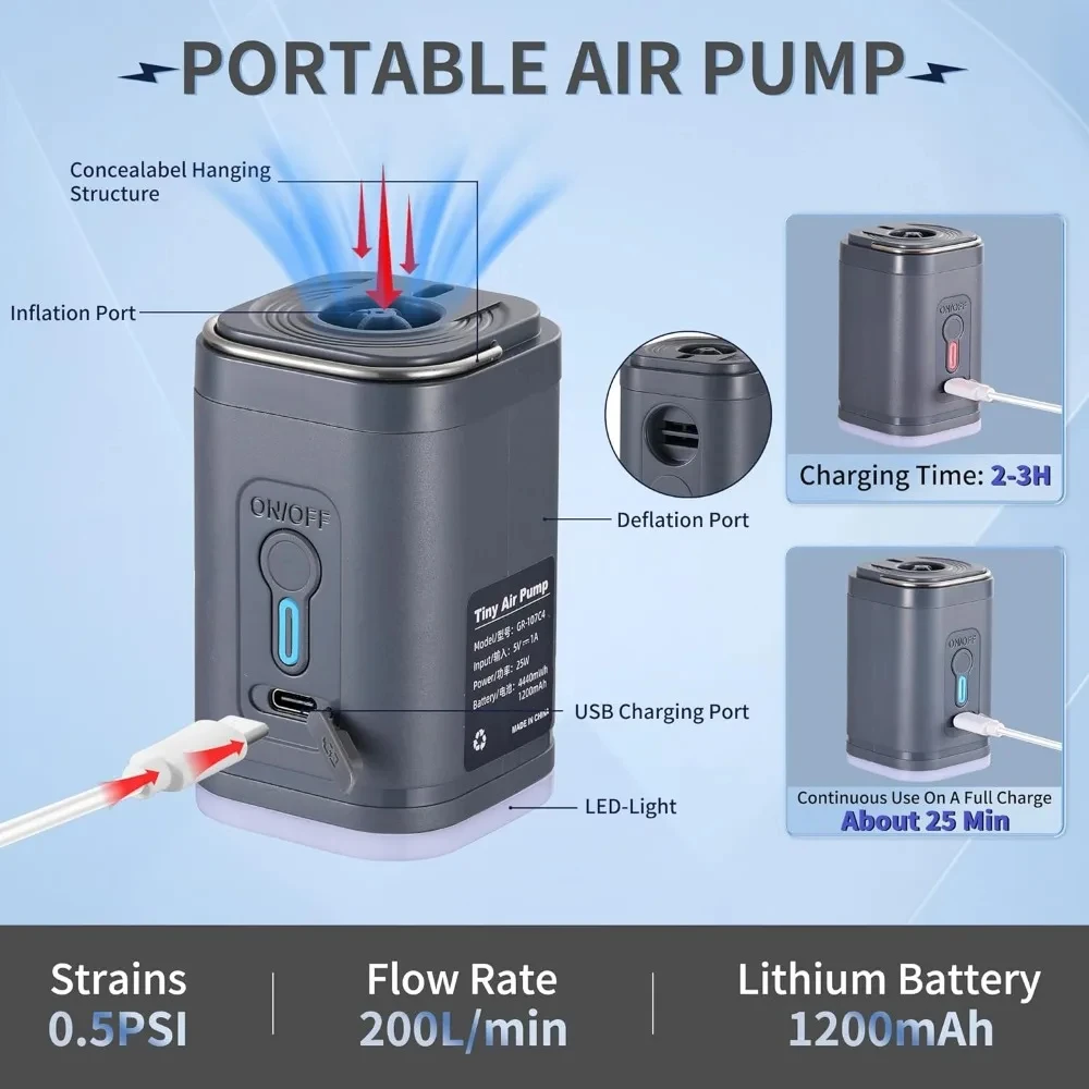 Mini Portable Air Pump with 13 - đánh giá và giá Vacuum Chamber Small