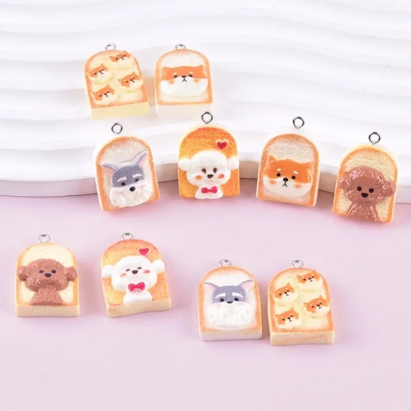 10Pcs Cute Toast Dog Resin Pen - đánh giá và giá Resin Craft Material