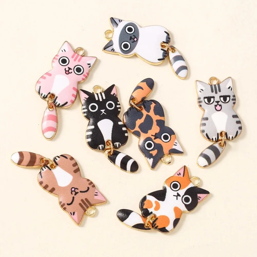 10Pcs 16×39mm Cute Cartoon Cat - đánh giá và giá Resin Craft Material