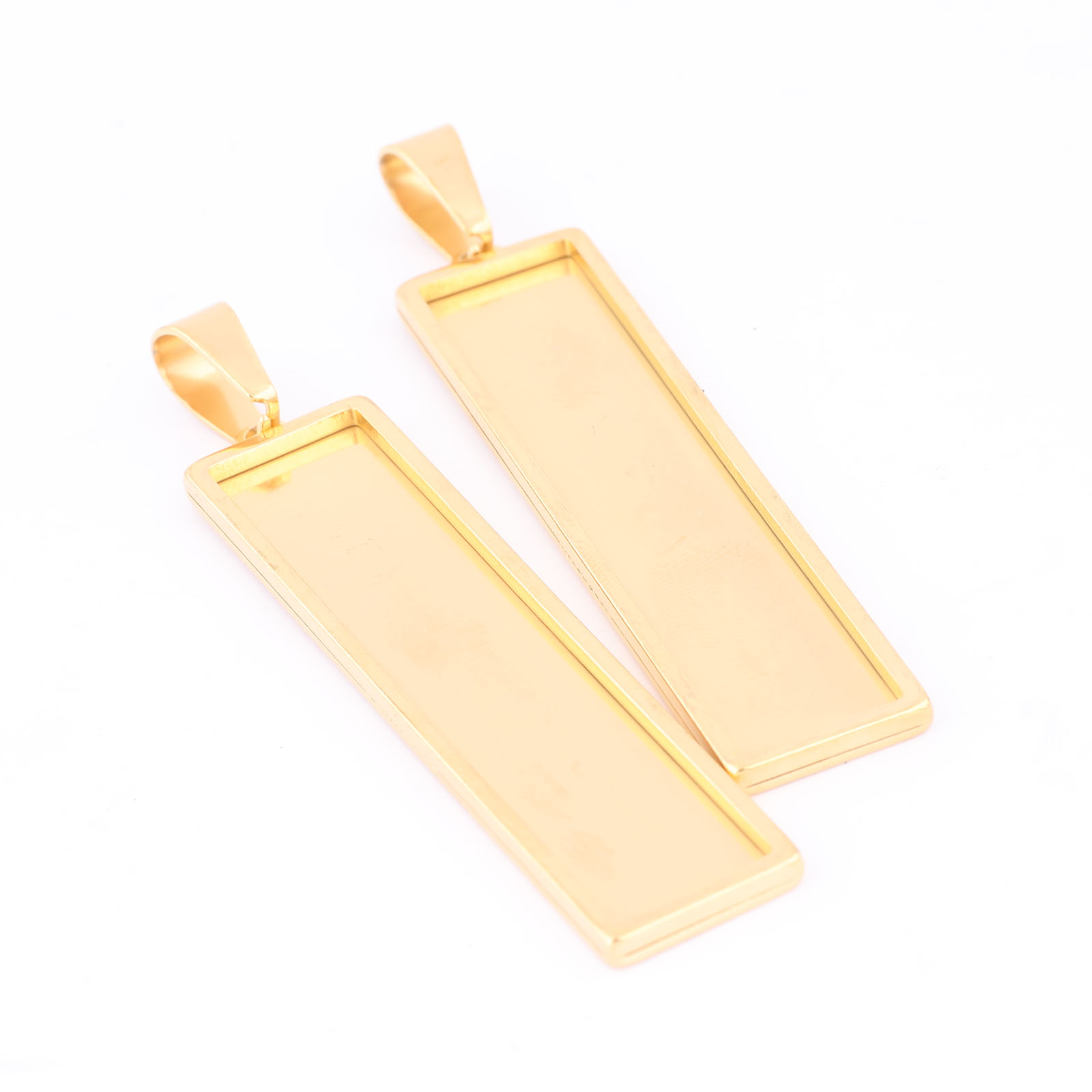 5pcs Stainless Steel Gold Plat - đánh giá và giá Bezels Set Pendant