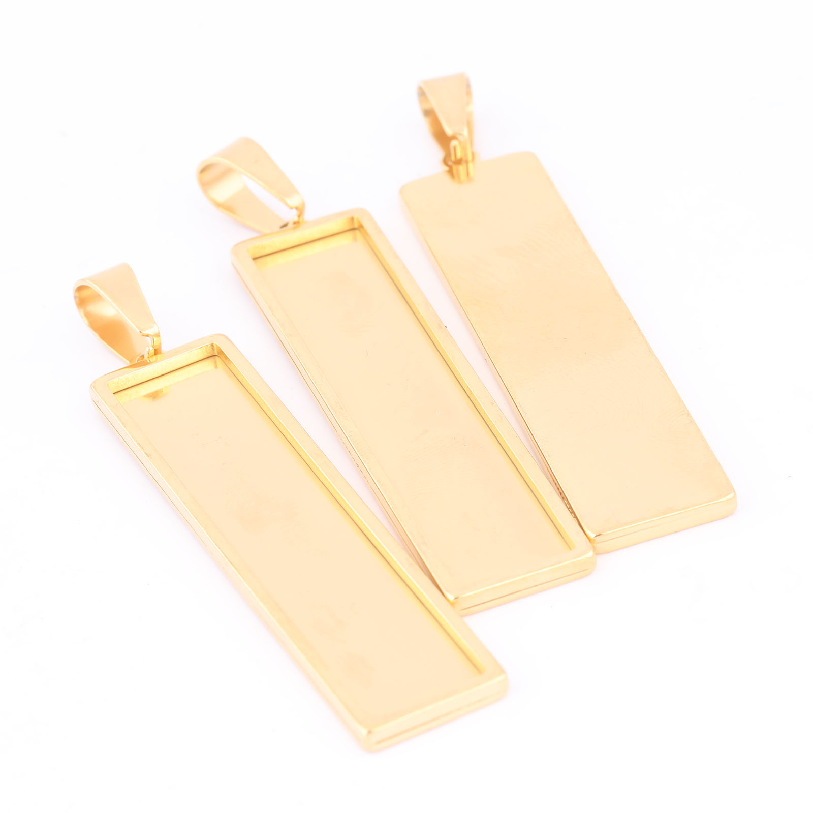 5pcs Stainless Steel Gold Plat - đánh giá và giá Bezels Set Pendant