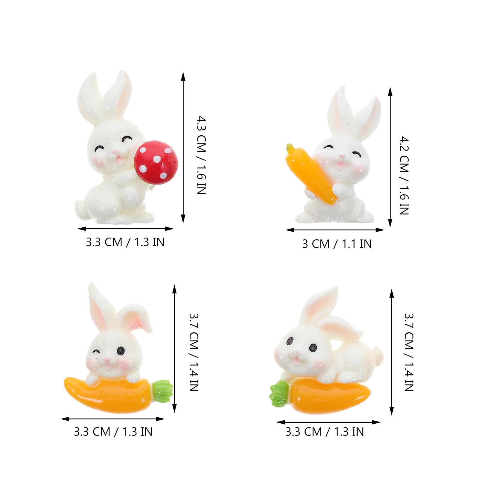12Pcs Resin Rabbit Carrot Char - đánh giá và giá Resin Craft Supplies