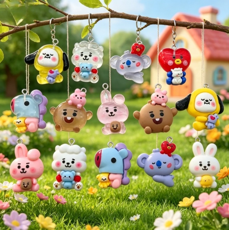 7pcs BT21 Resin Cartoon Charm  - đánh giá và giá Resin Craft Supplies