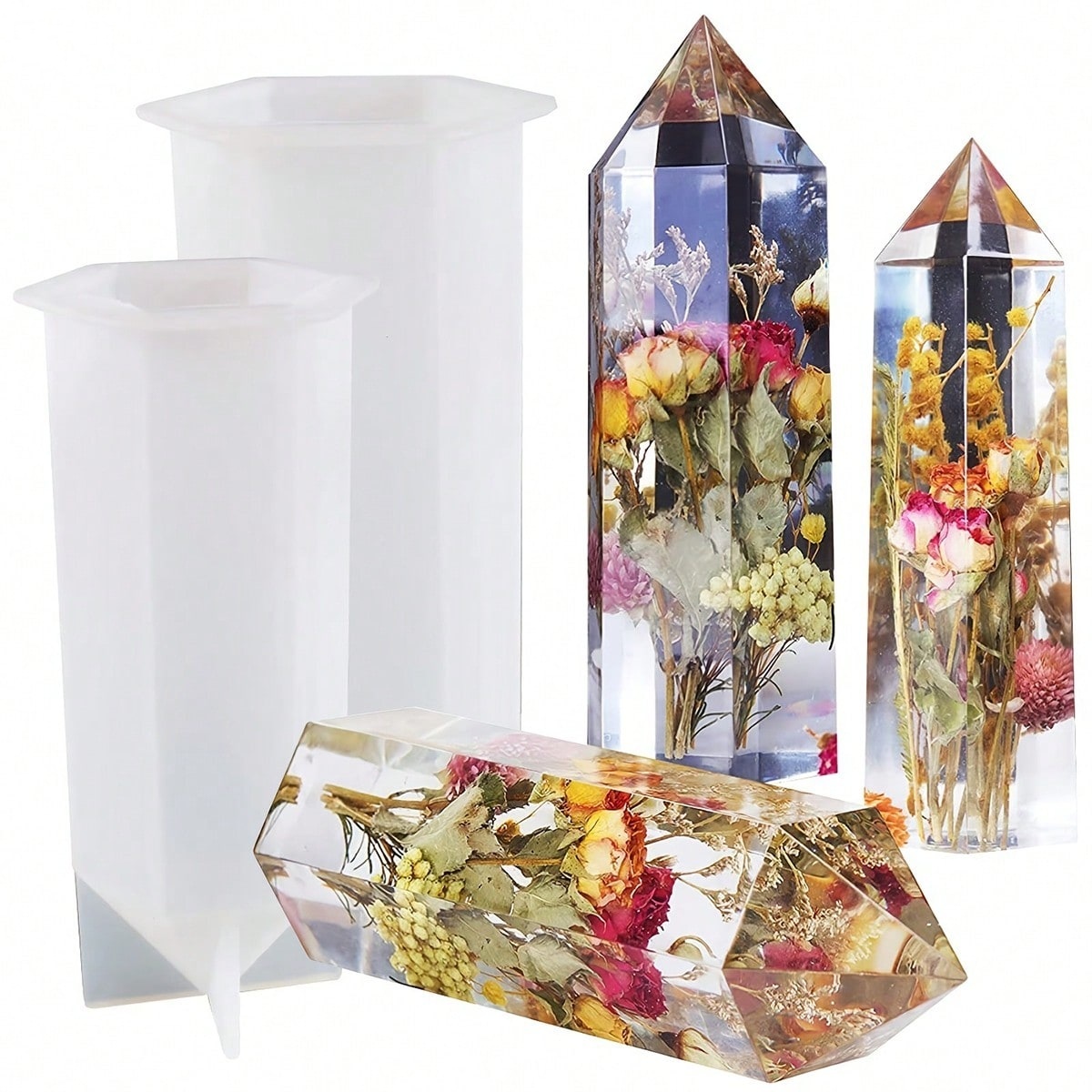 1Pcs Crystal Tower Resin Silic - đánh giá và giá Flower Preservation Resin