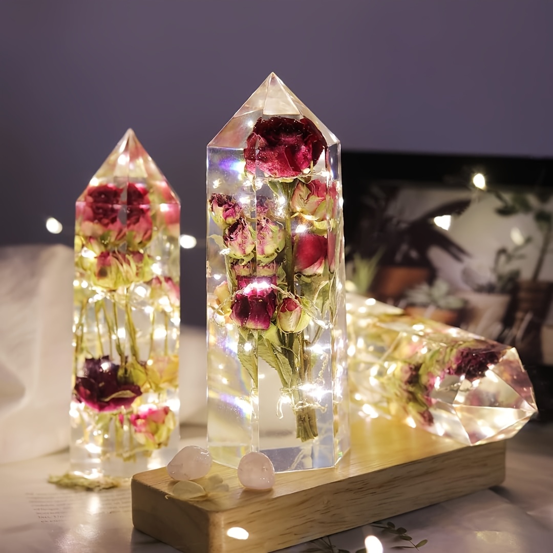 1Pcs Crystal Tower Resin Silic - đánh giá và giá Flower Preservation Resin