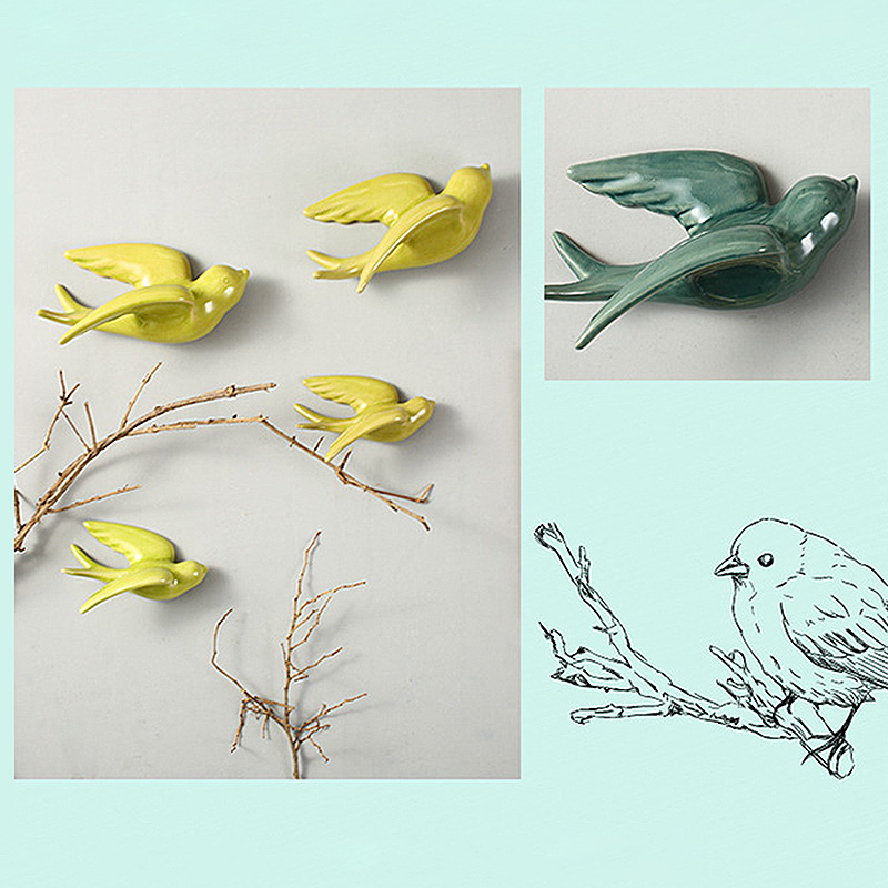 1 Pcs Nordic Colorful Swallows - đánh giá và giá Resin Crafts