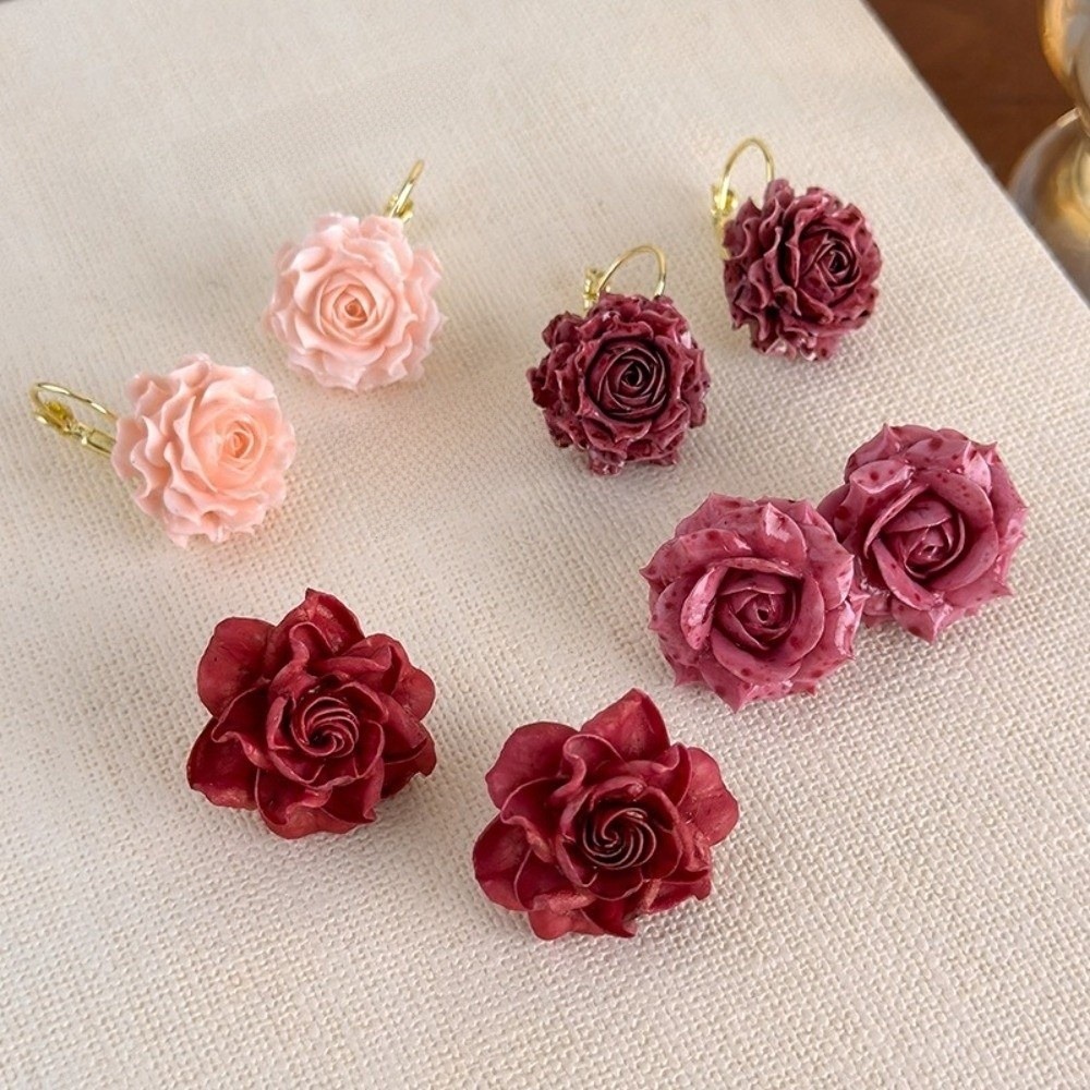 Sweet Artificial Rose Earrings - đánh giá và giá Flower Preservation Resin