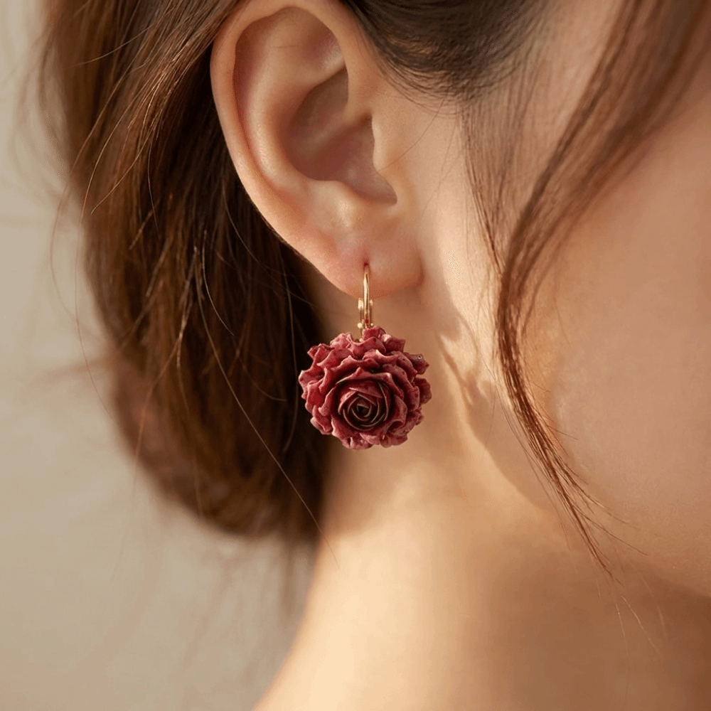 Sweet Artificial Rose Earrings - đánh giá và giá Flower Preservation Resin