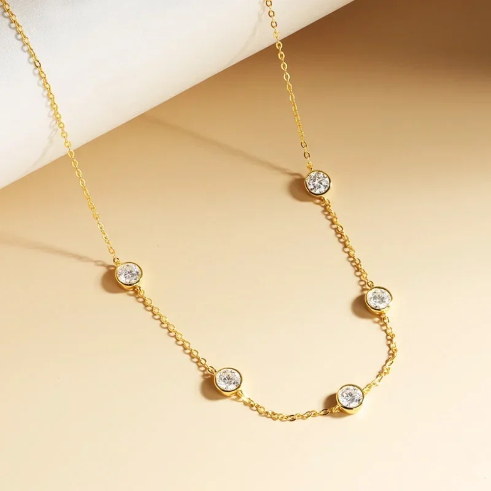 GRA Certified 5mm Moissanite N - đánh giá và giá Bezels Set Pendant